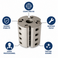 Porte-Outils Couteaux Dos Crante D. 122 mm, Leman