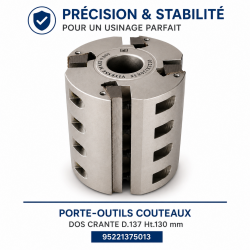 Porte-Outils Couteaux Dos Crante D. 137 mm, Leman