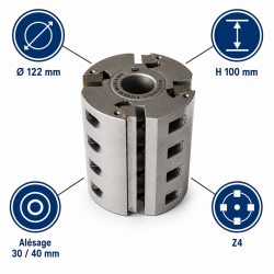 Porte-Outils Couteaux Dos Crante D. 122 mm, Leman