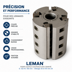 Porte-Outils Couteaux Dos Crante D. 122 mm, Leman