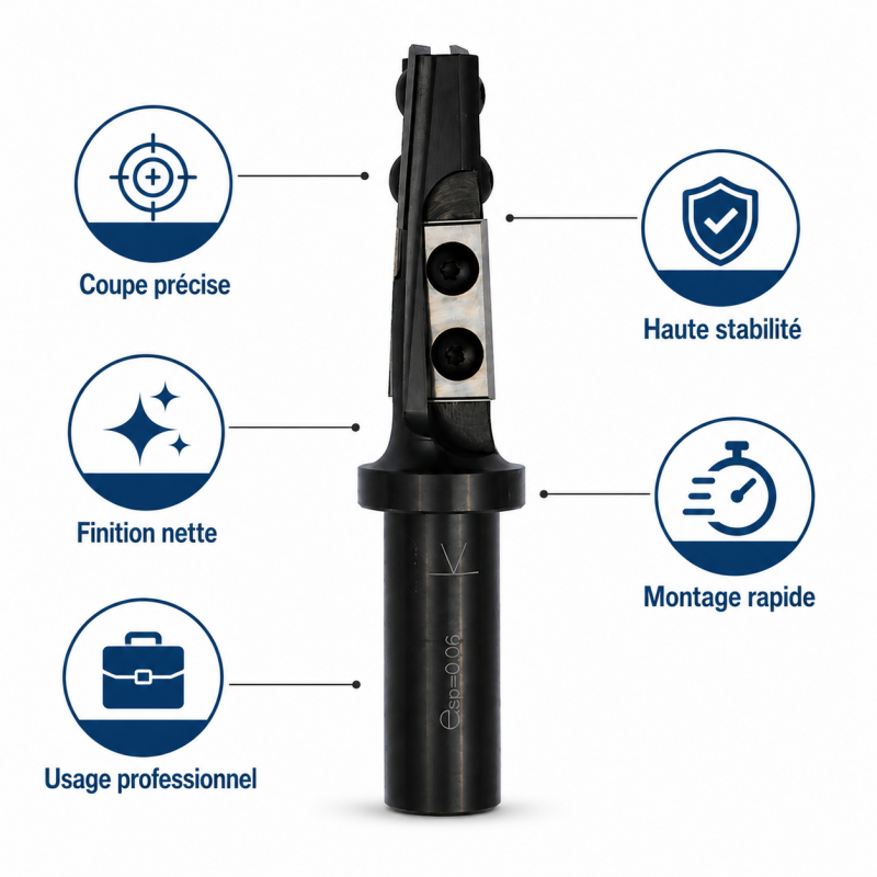 Leman Porte-Outils Calibrer CNC Queue 20 mm LU 58 mm, Leman Kobleo
