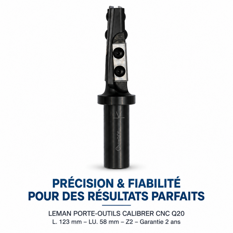 Leman Porte-Outils Calibrer CNC Queue 20 mm LU 58 mm, Leman Kobleo