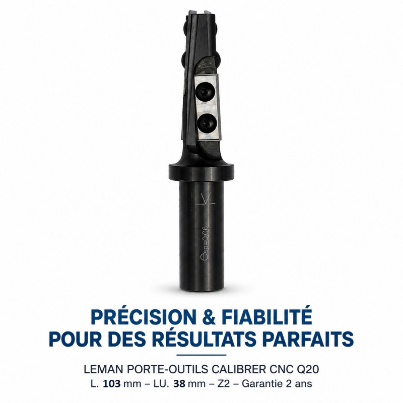 Leman Porte-Outils Calibrer CNC Queue 20 mm LU 38 mm, Leman Kobleo