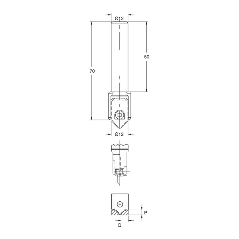 Leman Porte-Outils Rainures Decoratives CNC Queue 12.5 mm, Leman Kobleo