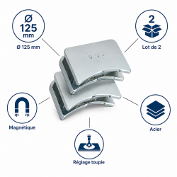Leman 2 Positionneurs Magnet. Fers D125 LEMAN Kobleo