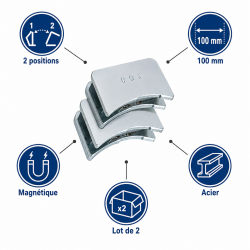Leman 2 Positionneurs Magnet. Fers D100 LEMAN Kobleo