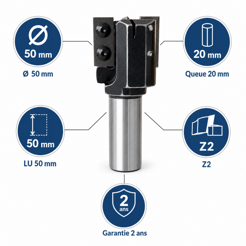 Leman Porte-Outils Calibrer CNC D. 50 mm Queue 20 mm, Leman Kobleo