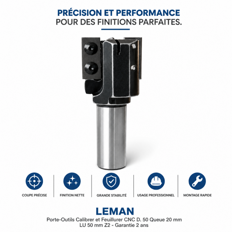 Leman Porte-Outils Calibrer CNC D. 50 mm Queue 20 mm, Leman Kobleo