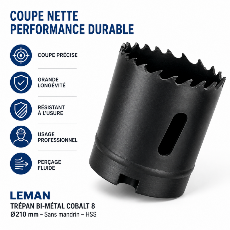 Leman Trepan Bi-Metal D210 sans Mandrin LEMAN Kobleo