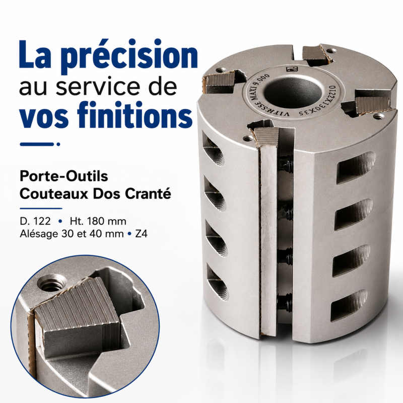 Porte-Outils Couteaux Dos Crante D. 122 mm, Leman