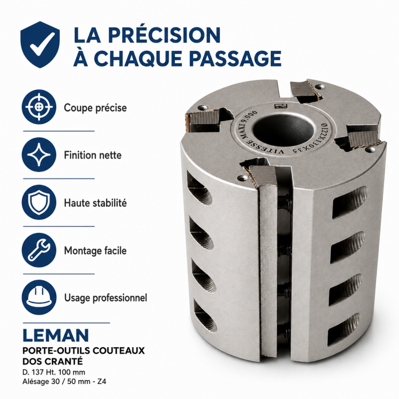 Porte-Outils Couteaux Dos Crante D. 137 mm, Leman