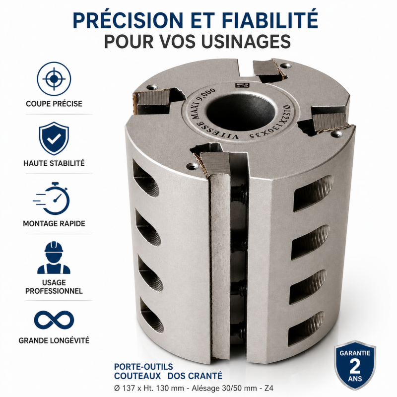 Porte-Outils Couteaux Dos Crante D. 137 mm, Leman