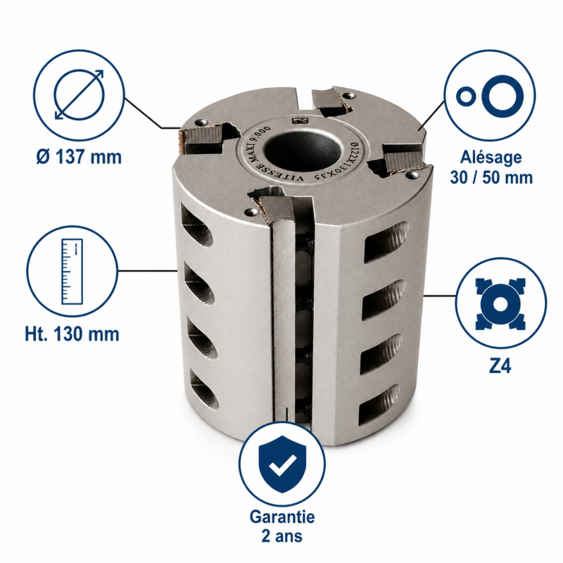 Porte-Outils Couteaux Dos Crante D. 137 mm, Leman