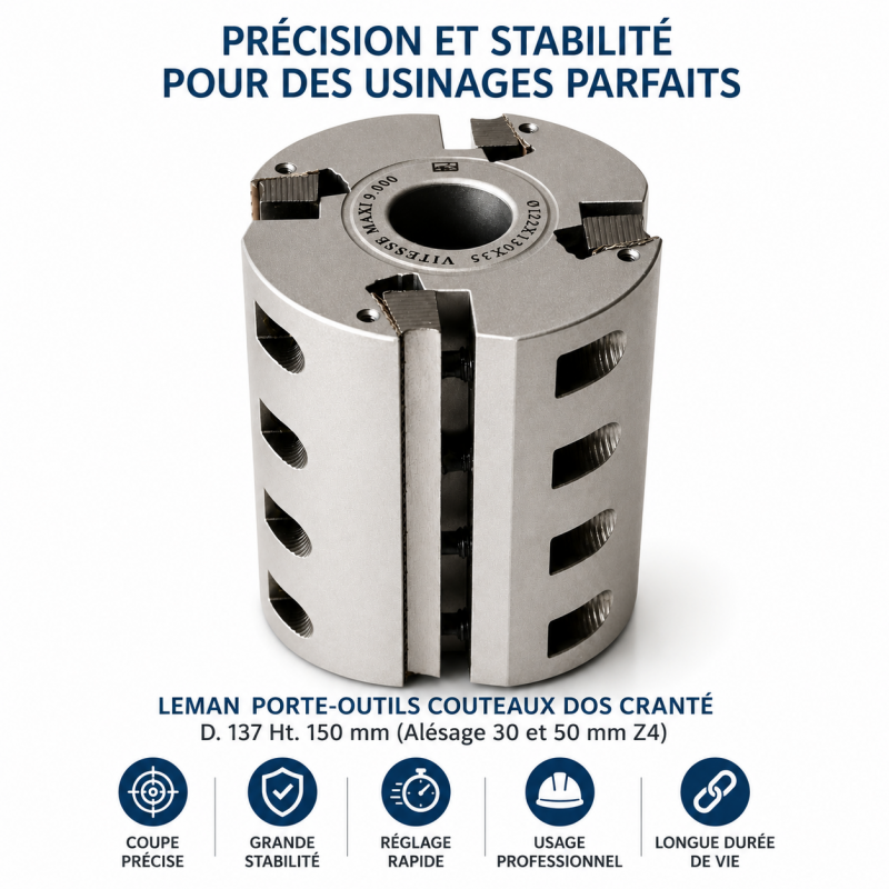 Porte-Outils Couteaux Dos Crante D. 137 mm, Leman