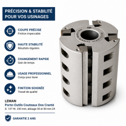 Porte-Outils Couteaux Dos Crante D. 137 mm, Leman
