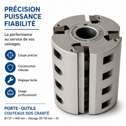 Porte-Outils Couteaux Dos Crante D. 137 mm, Leman