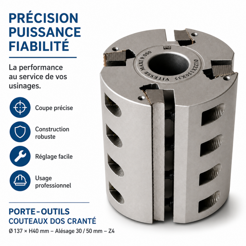 Porte-Outils Couteaux Dos Crante D. 137 mm, Leman