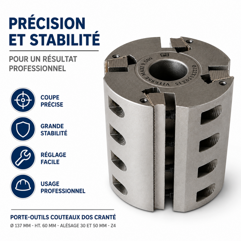 Porte-Outils Couteaux Dos Crante D. 137 mm, Leman