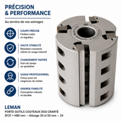 Porte-Outils Couteaux Dos Crante D. 137 mm, Leman