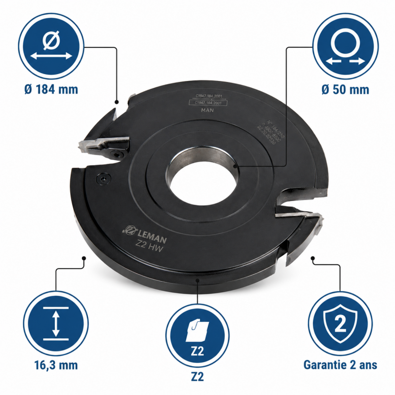 Leman Porte-Outils Entaillage Cremone D. 184 mm Pro, Leman Kobleo