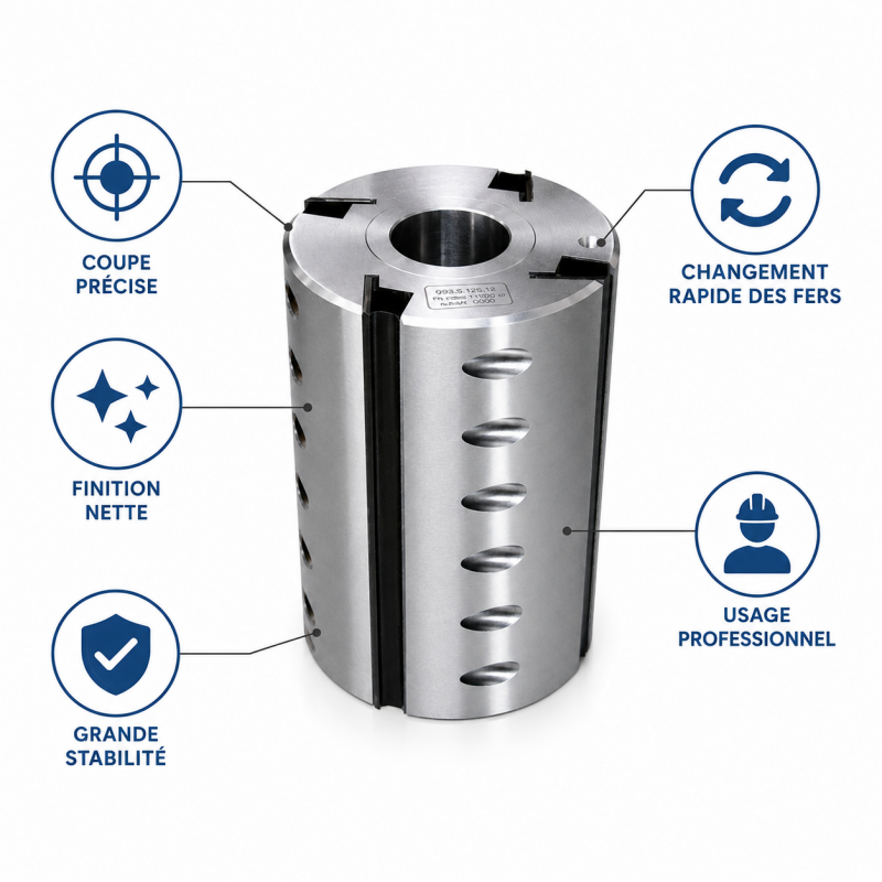 Leman Porte-Outils a Raboter D. 125 mm Ht. 120 mm Pro, Leman Kobleo