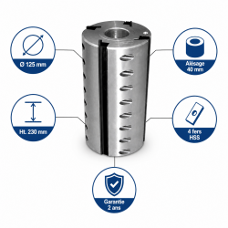 Leman Porte-Outils a Raboter D. 125 mm Ht. 230 mm Pro, Leman Kobleo