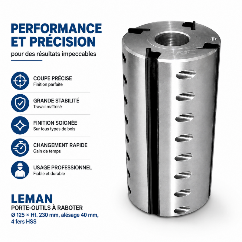 Leman Porte-Outils a Raboter D. 125 mm Ht. 230 mm Pro, Leman Kobleo