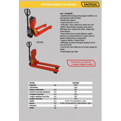 Stockman Système mobile de pesage avec batterie 2000 Kg 1150x555 mm SACN20L Kobleo