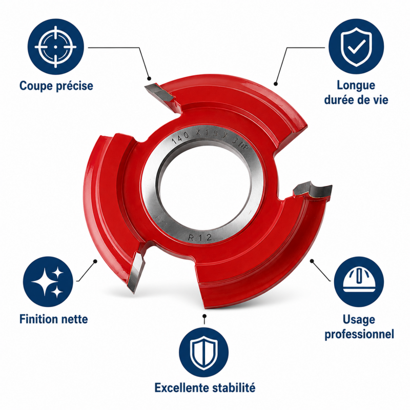 Leman Fraise a Rainer Fixe Carbure D. 140 mm Ep. 5 mm, Leman Kobleo
