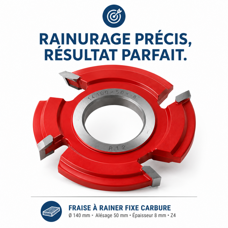Leman Fraise a Rainer Fixe Carbure D. 140 mm Ep. 8 mm, Leman Kobleo