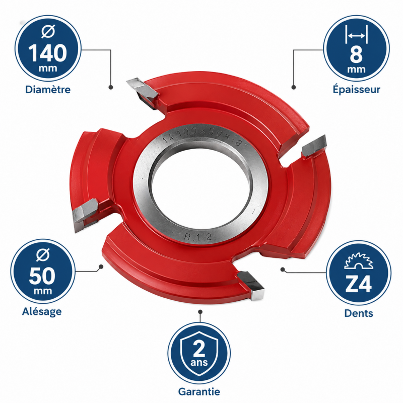 Leman Fraise a Rainer Fixe Carbure D. 140 mm Ep. 8 mm, Leman Kobleo