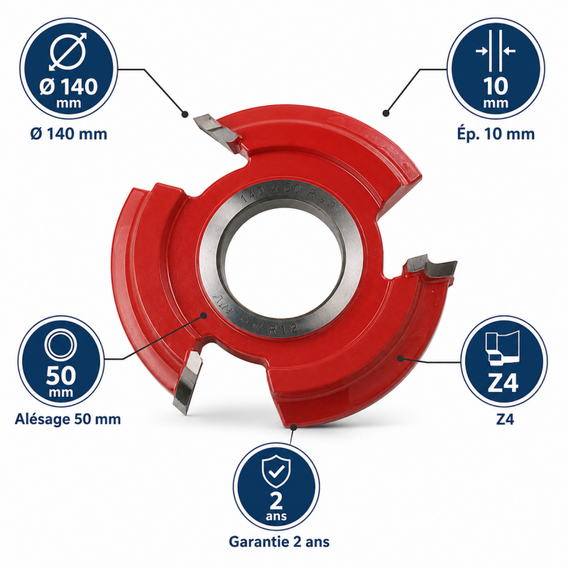 Leman Fraise a Rainer Fixe Carbure D. 140 mm Ep. 10 mm, Leman Kobleo