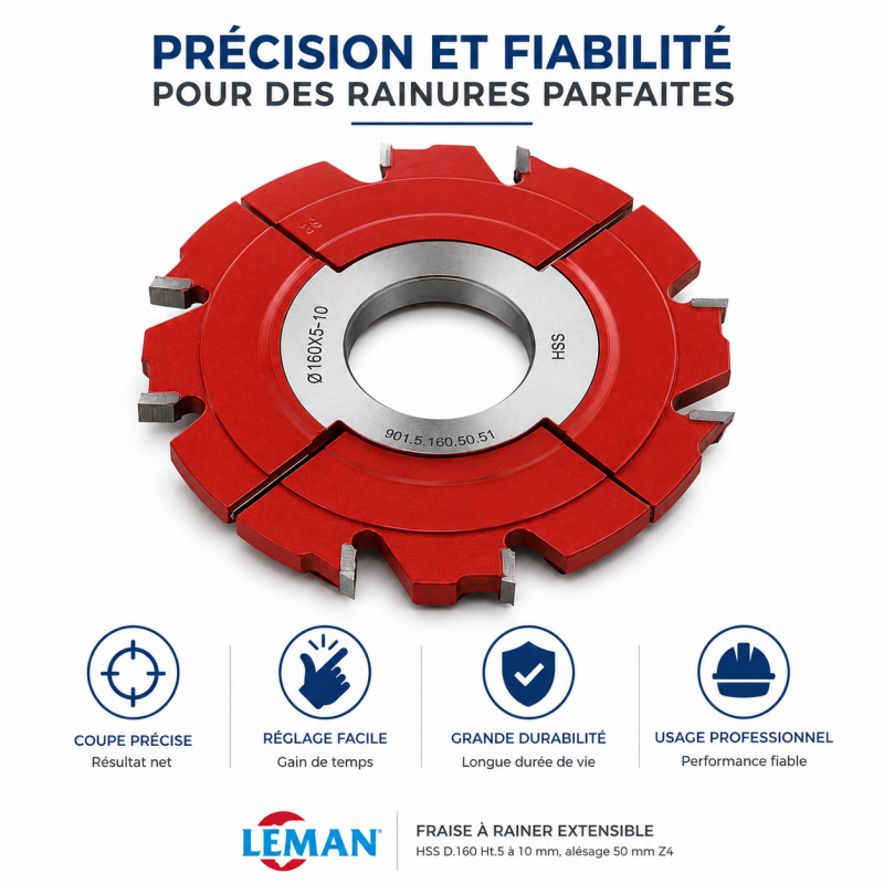 Leman Fraise a Rainer Extensible HSS D. 160 mm Pro, Leman Kobleo