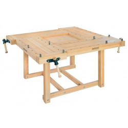 Ramia Etabli de bois Professionnel 4 personnes hêtre massif 1850x1850x840  Ramia Kobleo