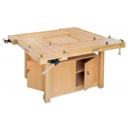 Ramia Etabli de bois Professionnel 4 personnes hêtre massif 1850x1850x840  Ramia Kobleo