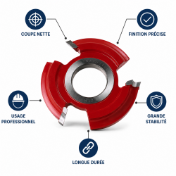 Leman Fraise Quart de Rond HSS R. 20 mm Toupie, Leman Kobleo