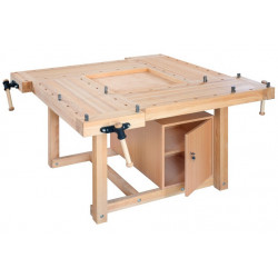 Ramia Etabli de bois Professionnel 4 personnes hêtre massif 1850x1850x840  Ramia Kobleo