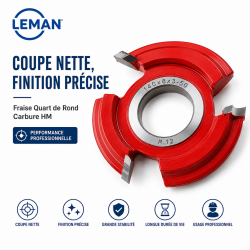 Leman Fraise Quart de Rond Carbure HM R. 10 mm Toupie, Leman Kobleo