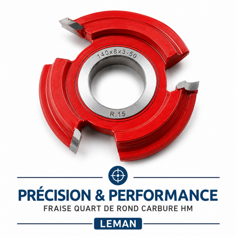Leman Fraise Quart de Rond Carbure HM R. 15 mm Toupie, Leman Kobleo
