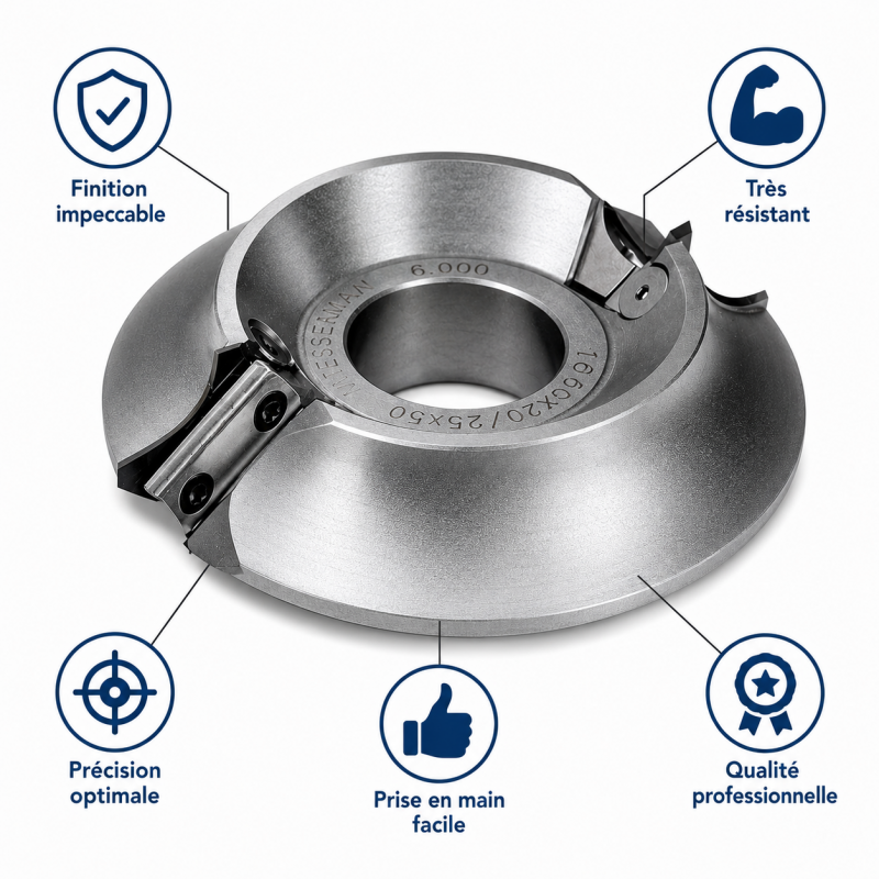 Leman Porte-Outils Quart de Rond R. 20 mm Plaquettes, Leman Kobleo