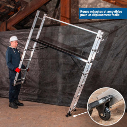 Hoström Echafaudage roulant SCAFFOLDAX2X7, H max Travail 4,74m, Hostrom Kobleo
