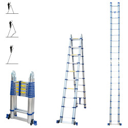 Hoström Échelle télescopique Stempakt 6,2m, hauteur travail max 7,1m Hostrom Kobleo