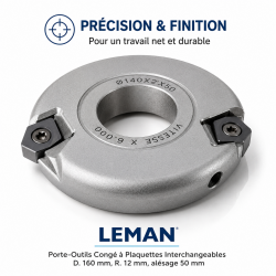 Leman Porte-Outils Conge Plaquettes D. 160 mm R. 12 mm, Leman Kobleo