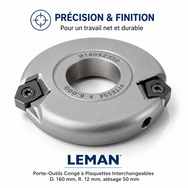 Leman Porte-Outils Conge Plaquettes D. 160 mm R. 12 mm, Leman Kobleo