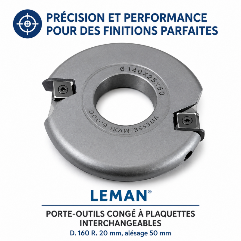 Leman Porte-Outils Conge Plaquettes D. 160 mm R. 20 mm, Leman Kobleo