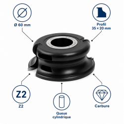 Leman Porte-Outils Main Courante Carbure D. 60 mm, Leman Kobleo
