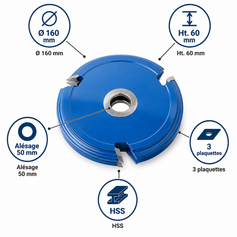 Leman Porte-Outils Main Courante Plaquettes D. 160 mm, Leman Kobleo