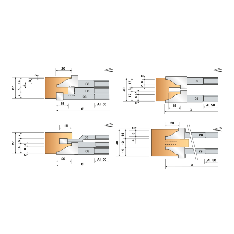 Leman Fraise Profil Contre-Profil N 06 Carbure HM D. 140 mm, Leman Kobleo