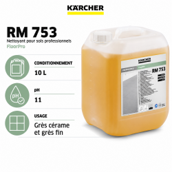 Karcher Nettoyant Gres Cerame FloorPro RM 753 Bidon de 10 L, Karcher Kobleo