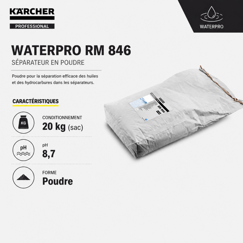 Karcher Separateur WaterPro RM 846 en Poudre Bidon de 20 kg, Karcher Kobleo